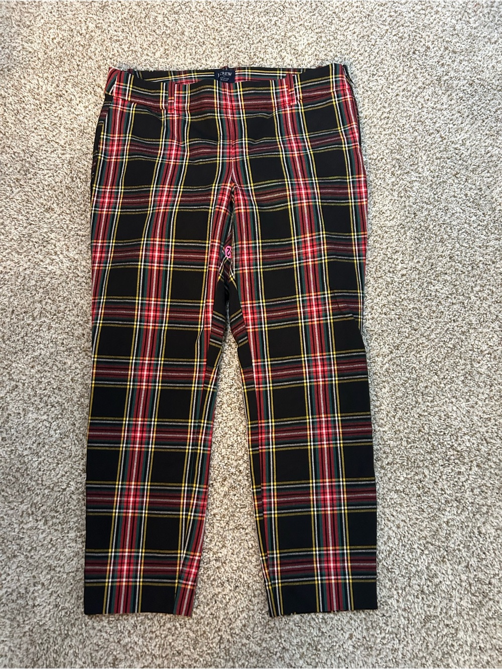 J. Crew Black Red Yellow Plaid Cropped Pants